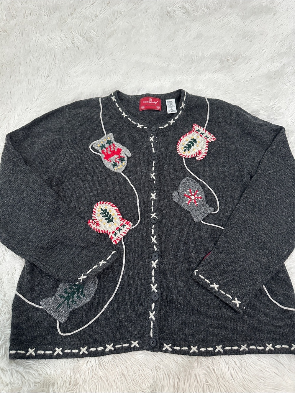 🥕 Vintage Holiday Lodge Christmas Cardigan Sweater